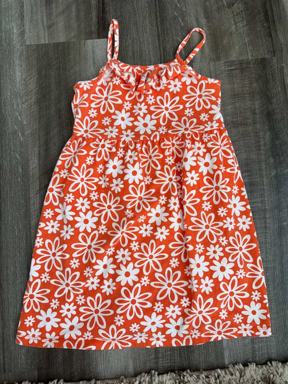 Faded Glory Orange and White Floral Sundress